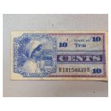 Series 661 10-Cent Military Payment Certificate (M