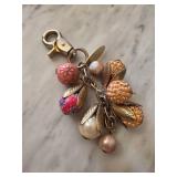 Lenora Dame Beaded Charm Keychain With Floral Acce