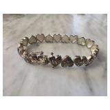 Sterling Silver Heart-Link Bracelet with Clasp