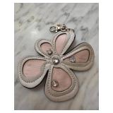 Guess Pink and Beige Flower-Shaped Keychain with R