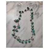 Sterling Silver Necklace With Turquoise Stone Acce