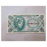Series 481 Military Payment Certificate " 10 Cen
