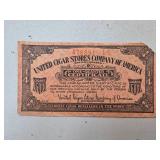 United Cigar Stores Company of America 1/4 Certifi