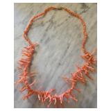 Coral Branch Necklace with Gold-Plated Clasp