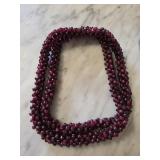 Multi-Strand Garnet Beaded Necklace
