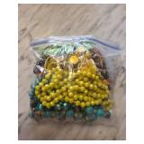 Bag of Assorted Beads and Jewelry Findings in Vari