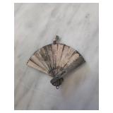 Sterling Silver Fan-Shaped Pendant with Intricate