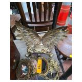 Ornate Brass Angel Wing Decorative Item with Frame