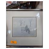 Framed Print Titled ï¿½Lonely Manï¿½ ï¿½ Proof Edition b