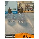 Clear Glass and Brass Oil Lamp Bases