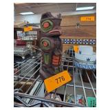 Carved Wooden Totem Pole by Kiana of Alaska