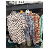 3 Vintage Plaid Button-Up Shirts in Various Colors