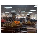 Brass Chamberstick-Style Candlestick Holders With