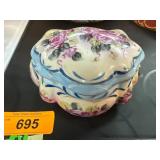 Hand-Painted Nippon Floral Porcelain Trinket Box