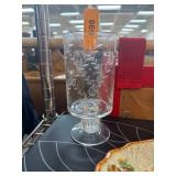 Etched Glass Pedestal Vase by Park Rose