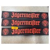 Three Jagermeister Branded Bar Mats in Black and R