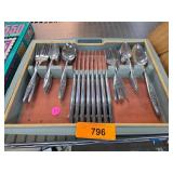 Imperial Stainless Flatware with Knife Block Set