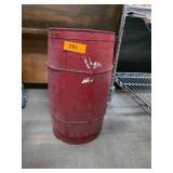 Red Wooden Barrel with Rustic Finish