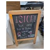 Wooden Double-Sided Chalkboard Sign for Pick-Up Or