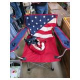 Folding Camping Chair with American Flag Design