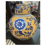 Hand-Painted Ceramic Ginger Jar with Lid, Made in