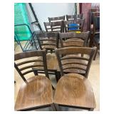 8 Sturdy Wooden Chairs with Ladder-Back Design