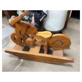 Wooden Motorcycle-Themed Rocking Toy