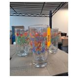 7pc Mardi Gras 2019 Themed Glass Tumblers