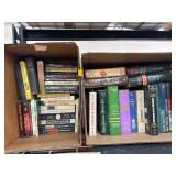 Hardcover and Paperback Books in Two Boxes