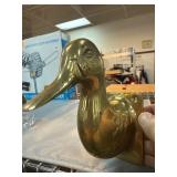 Solid Brass Wall-Mounted Duck Head Sculpture