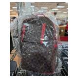 Brown and Red Patterned Backpack with Protective P