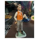 Hungarian Porcelain Figure of Boy w Axe