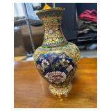 Chinese Cloisonne Enamel Vase With Floral Decorati