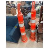 Orange Traffic Delineator Posts with Reflective Ba