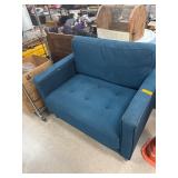 US Lifestyle Blue Upholstered Armchair with Wooden