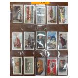 15 Vintage Cigarette Cards in Plastic Sheet Featur