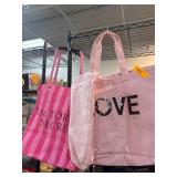 Two Victoriaï¿½s Secret Tote Bags: Pink Striped and