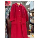 John A. Brown Co. Red Wool Coat with Button Closur