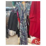 Printed Paisley Robe with Tie Belt and Puff Sleeve