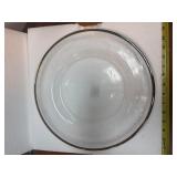 Gold-Trimmed Glass Charger Plates, Set of Two, Wit