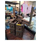 Wooden Desktop Organizer with Drawers and Top Shel