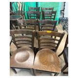 Wooden Ladder-Back Dining Chairs with Wood Seats