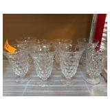 Eight Fostoria Textured Glass Dessert Goblets