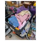 Large Bins of Mixed Textiles and Clothing Items