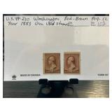 United States 1883 Red-Brown Washington Stamps, Sc