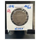 1896 Liberty Head Nickel (Barber Nickel), AG 6 Gra