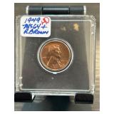 1949-D Lincoln Wheat Penny MS64+ Red Brown in Prot