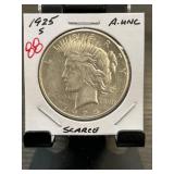 1925-S Peace Silver Dollar in About Uncirculated C