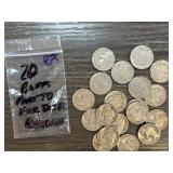 20 Mixed Date Buffalo Nickels