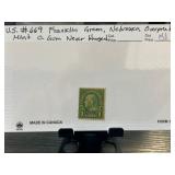 US #669 Franklin Green Nebraska Overprinted Mint S